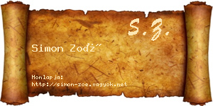 Simon Zoé névjegykártya