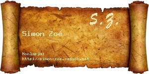 Simon Zoé névjegykártya