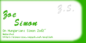 zoe simon business card